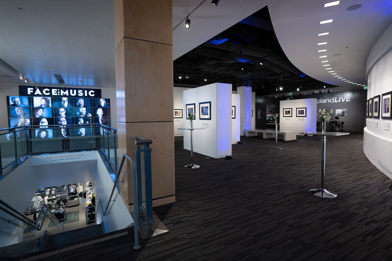 A wide view of the 3rd Floor gallery at GRAMMY Museum.